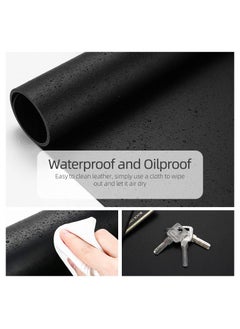Cool Baby Multifunctional Office Desk Pad, Ultra Thin Waterproof PU Leather Mouse Pad, Dual Use Desk Writing Mat for Office/Home(Black+Black)  - Image 3