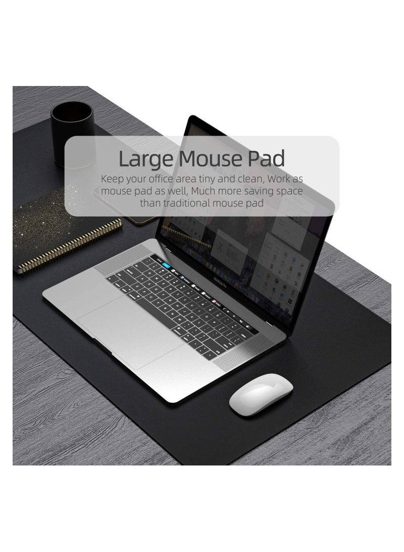 Cool Baby Multifunctional Office Desk Pad, Ultra Thin Waterproof PU Leather Mouse Pad, Dual Use Desk Writing Mat for Office/Home(Black+Black) - Image 5
