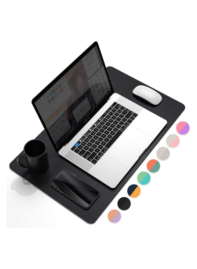 Cool Baby Multifunctional Office Desk Pad, Ultra Thin Waterproof PU Leather Mouse Pad, Dual Use Desk Writing Mat for Office/Home(Black+Black) - Image 1