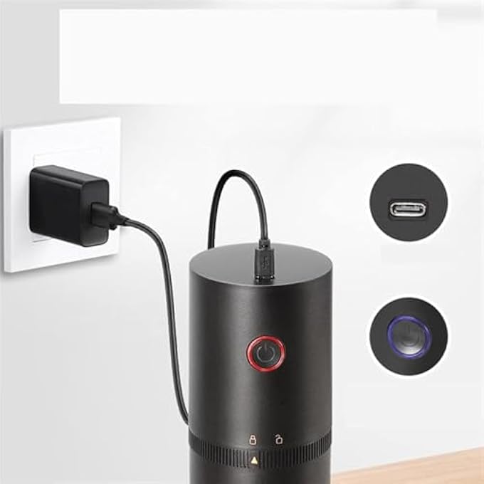 هالامودو آلة كابتشينو مطحنة قهوة كهربائية لاسلكية أوتوماتيكية مطحنة حبوب قهوة محمولة للمقهى والمنزل والسفر قابلة لإعادة الشحن باللون الأبيض - Image 4