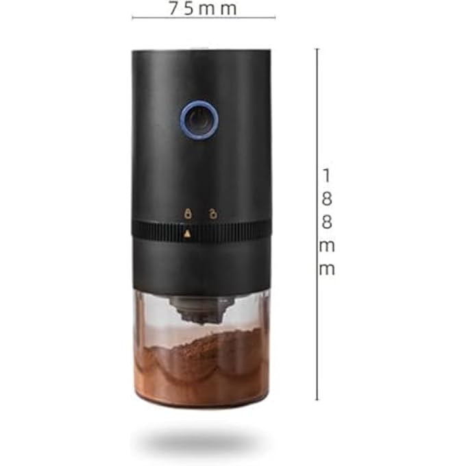 هالامودو آلة كابتشينو مطحنة قهوة كهربائية لاسلكية أوتوماتيكية مطحنة حبوب قهوة محمولة للمقهى والمنزل والسفر قابلة لإعادة الشحن باللون الأبيض - Image 5
