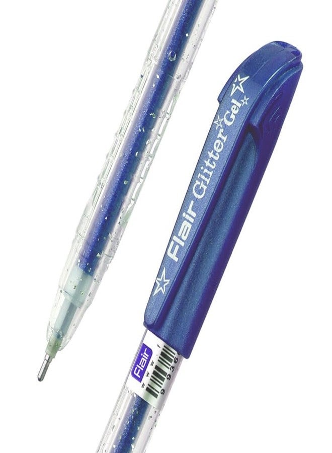 FLAIR Glitter Sparkle 1.0mm Gel Pen Blister Pack | Smooth & Perfect Writing Experience | Non-Toxic Fluid Gel Ink | Beautiful Transparent Body With Sparkles | Set of 10 Different Ink Colors - Image 4