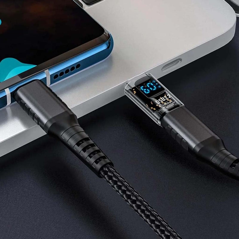 TECPHILE 100W USB A Male to Type-C OTG Adapter Connector with LED Display, 10Gbps USB 3.2 Fast Charging Connecter, Male to Female Converter, for Galaxy S25/S24, iPhone 16 15, Pixel 8 7 & USB-C Devices - Image 5