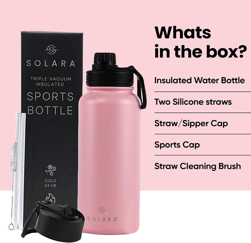 SOLARA Insulated Water Bottle 1 Litre, Hot Water Bottle, 1000ml Thermosteel Water Bottle for Travel, Home, Office, School, Gym, Adults, Water Bottle Hot and Cold, Sipper Bottle, Angel Pink - Image 5
