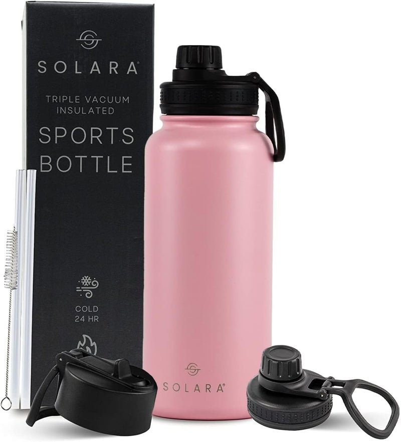 SOLARA Insulated Water Bottle 1 Litre, Hot Water Bottle, 1000ml Thermosteel Water Bottle for Travel, Home, Office, School, Gym, Adults, Water Bottle Hot and Cold, Sipper Bottle, Angel Pink - Image 1