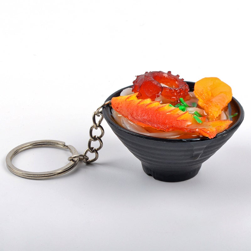 Realistic Noodle Corn Udon Keychain Charm Seafood Noodles (No.1)