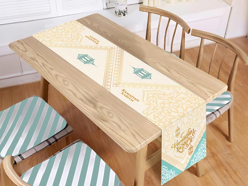OLEEK Ramadan Table Runner 70x13in- Ramadan Decorations for Home 2026 - Ramadan Mubarak Table Runner- Ramadan Runner - Ramadan Decor - Ramadan Table Decor - Ramadan Gifts Ø²ÙŠÙ†Ø© Ø±Ù…Ø¶Ø§Ù† ÙƒØ±ÙŠÙ… Ø¯ÙŠÙƒÙˆØ± - Image 2