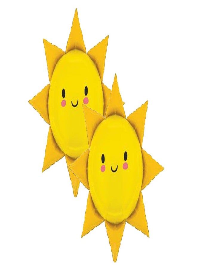 Artisan Owl Set of 2 Artisan Owl Yellow Summer Sun 31" Foil Party Balloons - Image 2