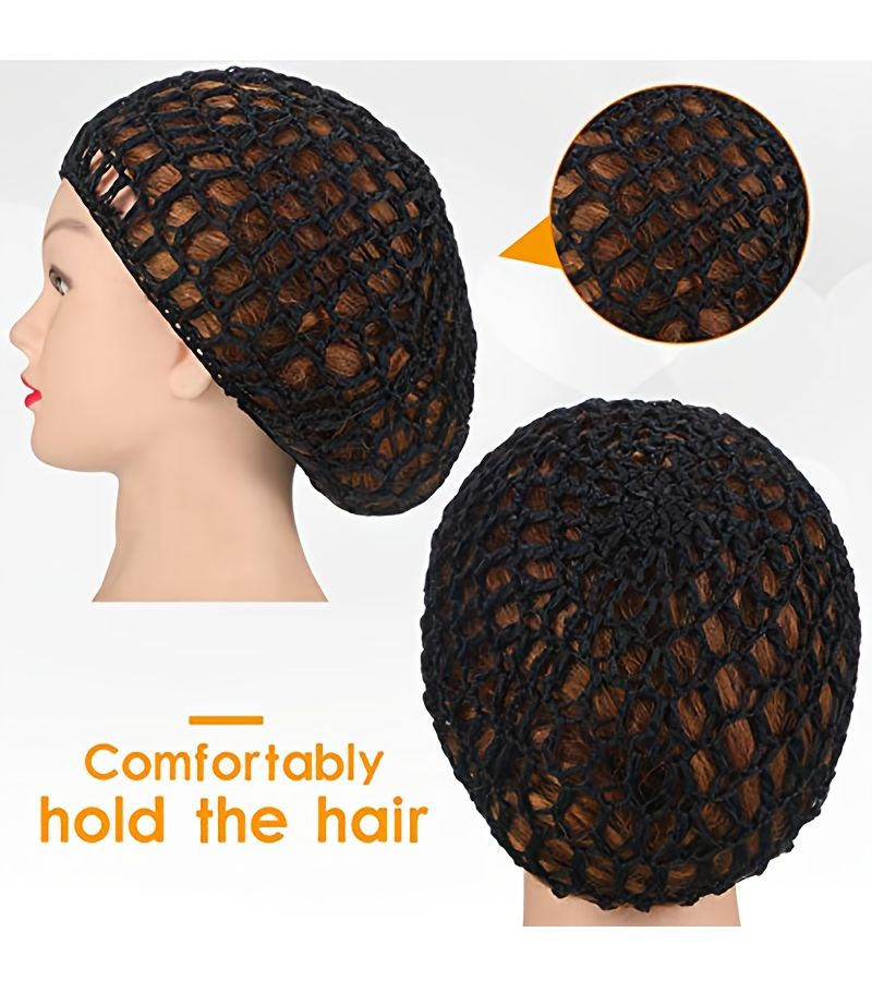 5Pcs Pack Stretchable Mesh Crochet Hair Net Cap for Sleeping Shower Postpartum Care - Image 2