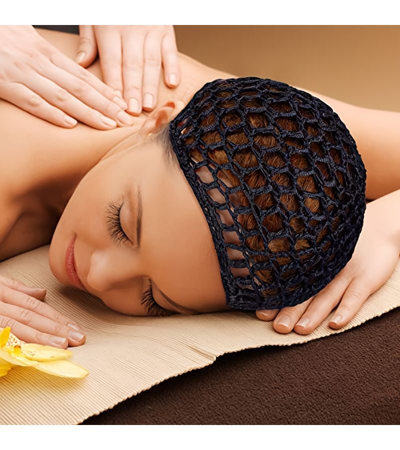 5Pcs Pack Stretchable Mesh Crochet Hair Net Cap for Sleeping Shower Postpartum Care - Image 5