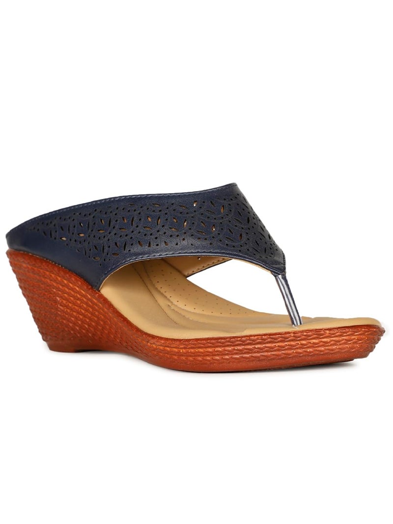 Bata Femina-Comf E Women's Blue Heels - 5 UK (6719349) - Image 1