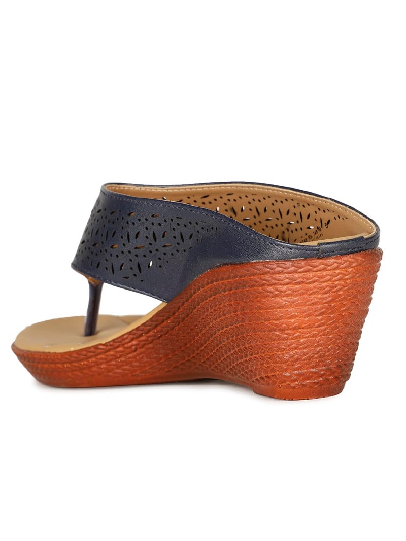 Bata Femina-Comf E Women's Blue Heels - 5 UK (6719349) - Image 3