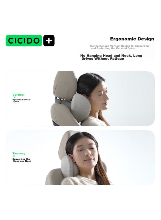 Cicido Double-layer Car Headrest And Lumbar Support Set, Neck Pillow, Seat Cushion, Waist Pad, Back Support, Driving Pillow, Lumbar Support - Image 5