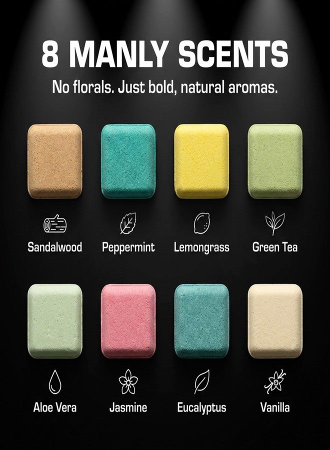ZenseMe Bath Bombs for Men - Gift Set of 8 Scented Organic Handmade Natural Bath Bombs of 2.5 oz w/Natural Essential Oils, Unique Extra Strength Manly Scents, for Boyfriend, Husband, Father - Square Shape - Image 2