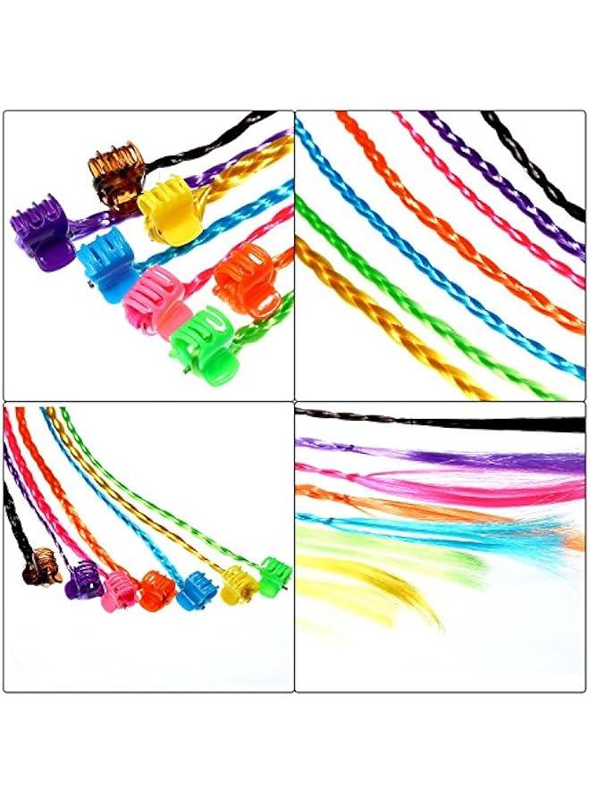 Generic 21 Pieces Colored Braids Hair Extensions with Clip Snaps Rainbow Braided Kids Hair Extensions Accessories for Children Performance Kids Girls  Cosplay Party Dress up - Image 5