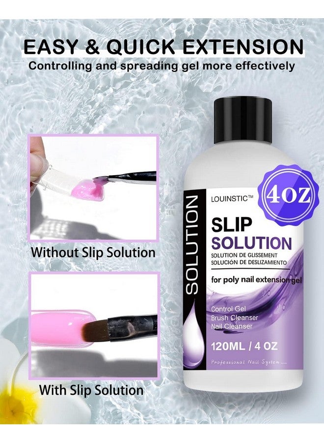 LOUINSTIC Polygel Slip Solution Liquid - 120ml Poly Nail Gel Slip Solutions Anti-stick Slip Solution for Polygels Nail colors - Image 2