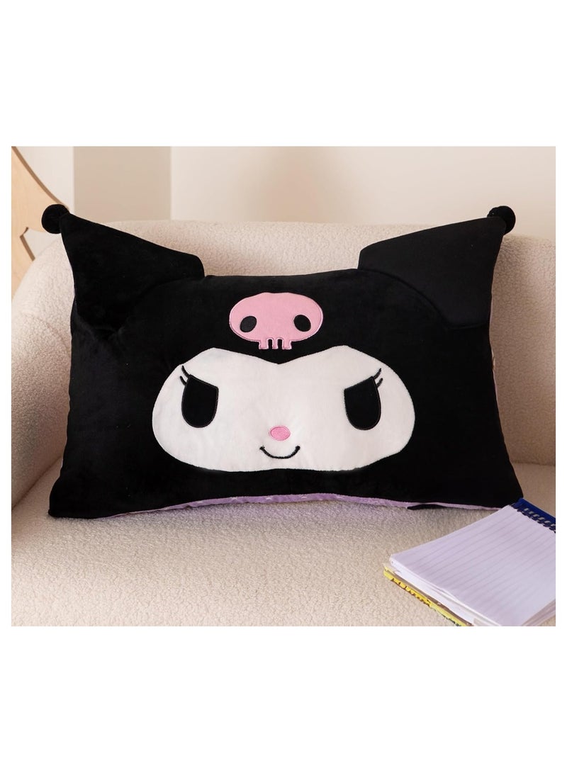 general Kawaii Pillowcase, Cotton Girl Black Pillowcase, Cute Pillowcase, Cute Girl Plush Pillowcase for Dormitory/Decorating Bedroom/Living Room - Image 3