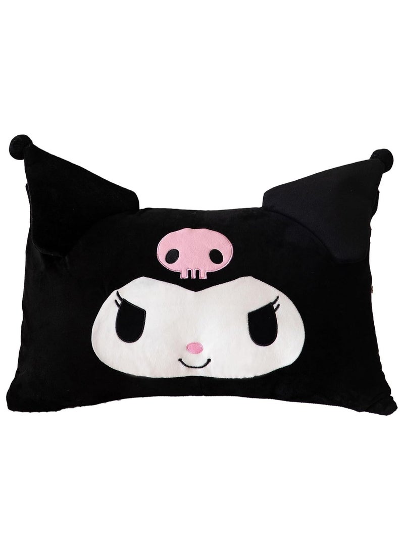 general Kawaii Pillowcase, Cotton Girl Black Pillowcase, Cute Pillowcase, Cute Girl Plush Pillowcase for Dormitory/Decorating Bedroom/Living Room - Image 1