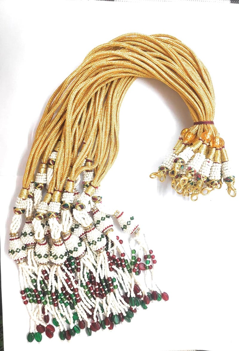 SIJCM Dori Back Rope Quilling Women Silk Thread Colorful Jewelry Making Necklace Golden Handcraft Metal Brass Pearl Necklace Back Rope Dori for Silk Thread Jewellery - Image 3
