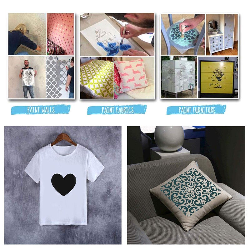 Kayra Decor Reusable Woodgrain Stencils for Art and Craft,Walls,Floor,Tiles,Furniture,Painting Canvas Art,T-Shirt, Cookie & Cake Decoration,Drawing Stencils for Kids, 6"x 6" (Pack of 1) - Image 4