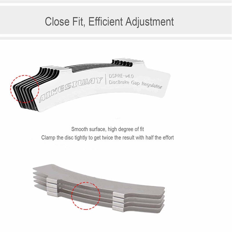 AIKESIWAY Rotor Truing Fork Bike Disc Alignment Tool Bicycle Brake Wrench,Bike Disc Brake Pad Adjustment Alignment Tool Gap Regulator,3 Slot Depths,Strong,Easy to Carry and Use (2pcs Gap Regulators) - Image 4