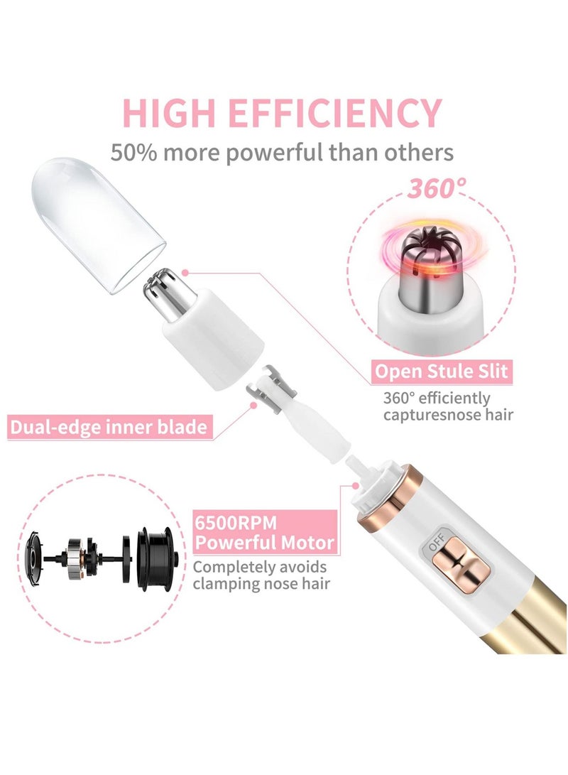 Nose Trimmer, Ladies Painless Ear and Hair Trimmer for Men, Waterproof Clipper, Eyebrow Facial Trimmer(Gold) - Image 4