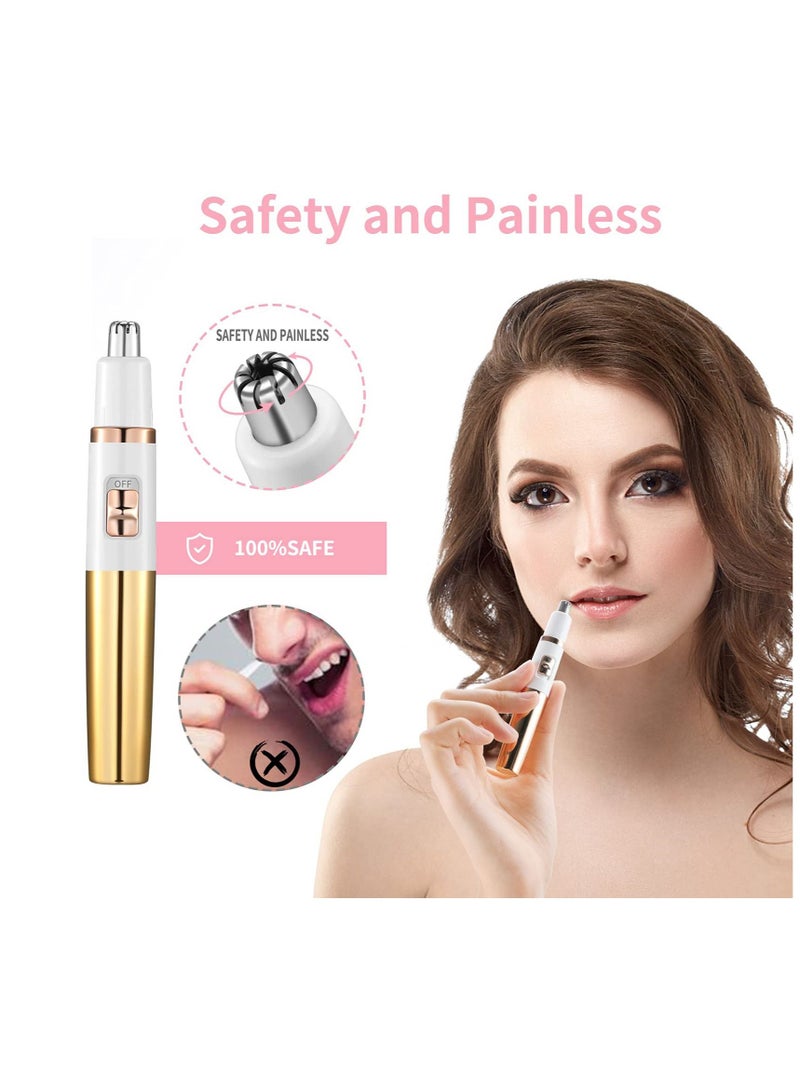 Nose Trimmer, Ladies Painless Ear and Hair Trimmer for Men, Waterproof Clipper, Eyebrow Facial Trimmer(Gold) - Image 2
