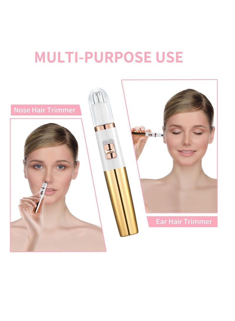 Nose Trimmer, Ladies Painless Ear and Hair Trimmer for Men, Waterproof Clipper, Eyebrow Facial Trimmer(Gold) - Image 3