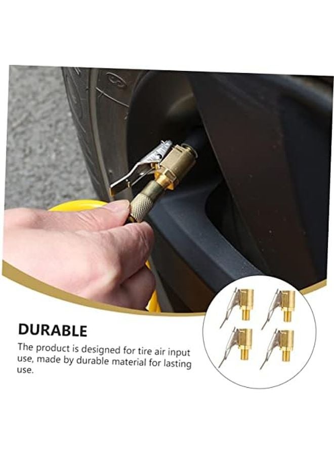 ValicLud 8 قطع صمام إطار النحاسي فوهة مضخة الهواء مفتوحة النهاية ماسورة الهواء اللون الذهبي - Image 3