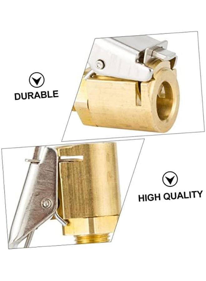 ValicLud 8 قطع صمام إطار النحاسي فوهة مضخة الهواء مفتوحة النهاية ماسورة الهواء اللون الذهبي - Image 4