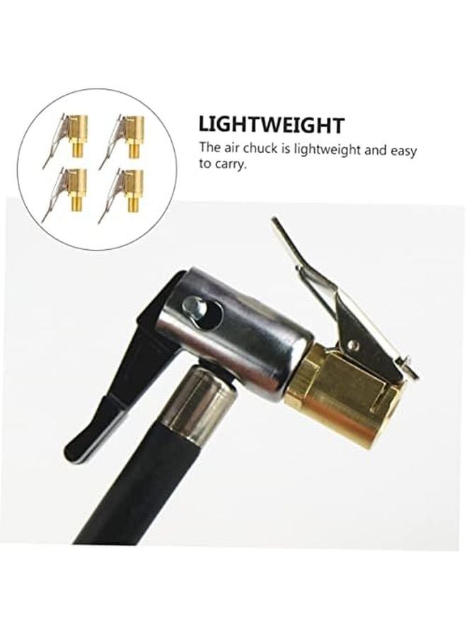 ValicLud 8 قطع صمام إطار النحاسي فوهة مضخة الهواء مفتوحة النهاية ماسورة الهواء اللون الذهبي - Image 5