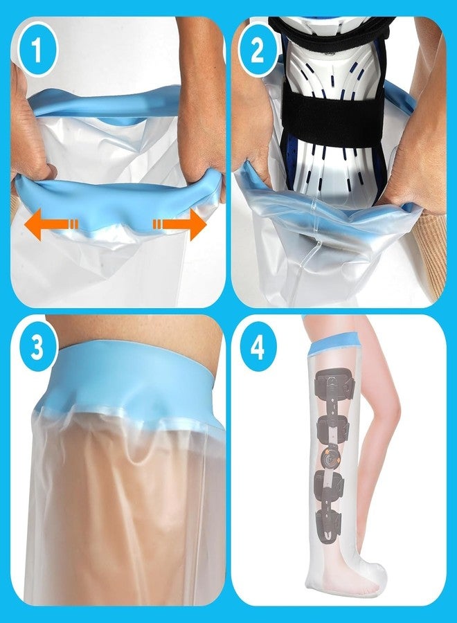 Divvsck Waterproof Leg Cast Cover for Shower Bath, Extra Wide Adult Leg Cast Shower Protector, Watertight Seal Cast Cover Leg for Knee Foot Ankle, No Mark on Skin Reusable - Image 5