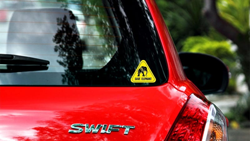 BIG FLAG BFRC 3D Embossed Bumper Stickers for All Cars Bikes Pack of 1 (Save Wildlife) (Save Elephant) - Image 3