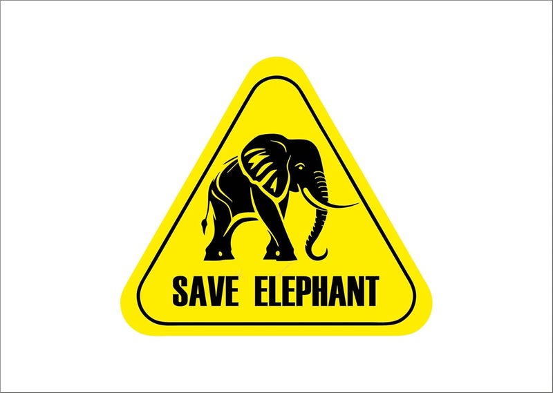 BIG FLAG BFRC 3D Embossed Bumper Stickers for All Cars Bikes Pack of 1 (Save Wildlife) (Save Elephant) - Image 1