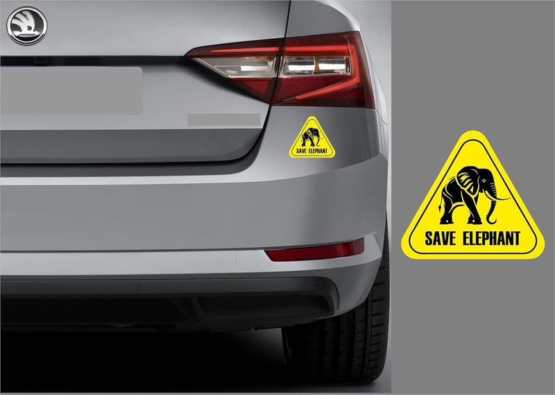 BIG FLAG BFRC 3D Embossed Bumper Stickers for All Cars Bikes Pack of 1 (Save Wildlife) (Save Elephant) - Image 2