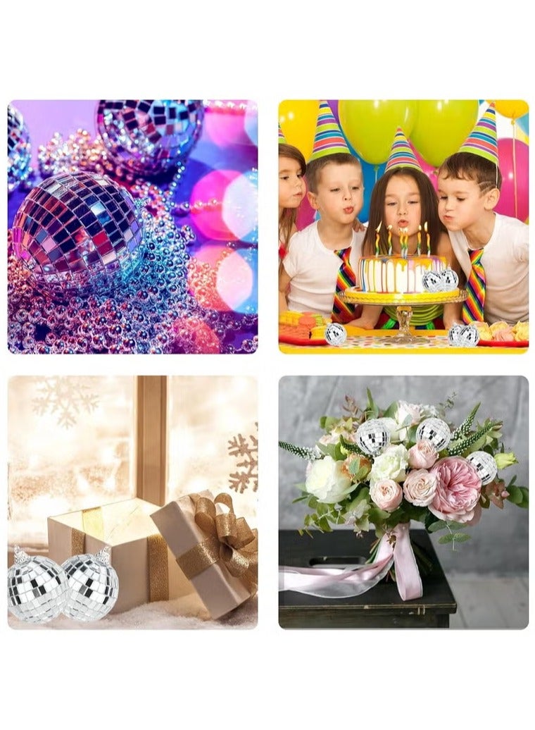 Disco Ball Decor 6 PCS Silver Bright Reflective Mirror Balls with Hanging String for Parties Birthdays Weddings Family Party Decoration and Supplies - Image 3