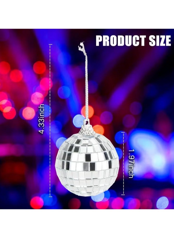 Disco Ball Decor 6 PCS Silver Bright Reflective Mirror Balls with Hanging String for Parties Birthdays Weddings Family Party Decoration and Supplies - Image 2