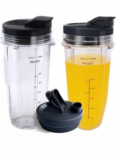 Blender Cup, Replacement for 24oz Nutri Ninja Blender Cup, with Sip & Seal Lid, Interchangeable Juicer Accessories, for Ninja Nutri Ninja, 2-Pack