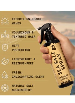 Striking Viking Striking Viking Sea Salt Spray for Men, Citrus Scent, Hair Texturizing Spray - Volumizing, Curl Enhancing, Shape & Hold, 6.76 fl Oz, Paraben Free, Made in Germany  - Image 4