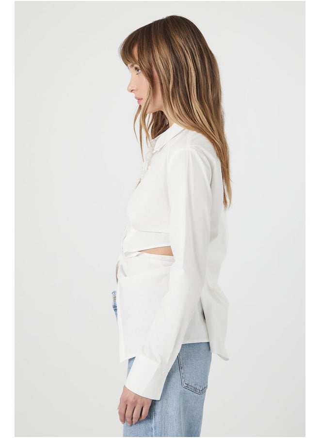 FOREVER 21 - Cutout Long-Sleeve Shirt - Image 1