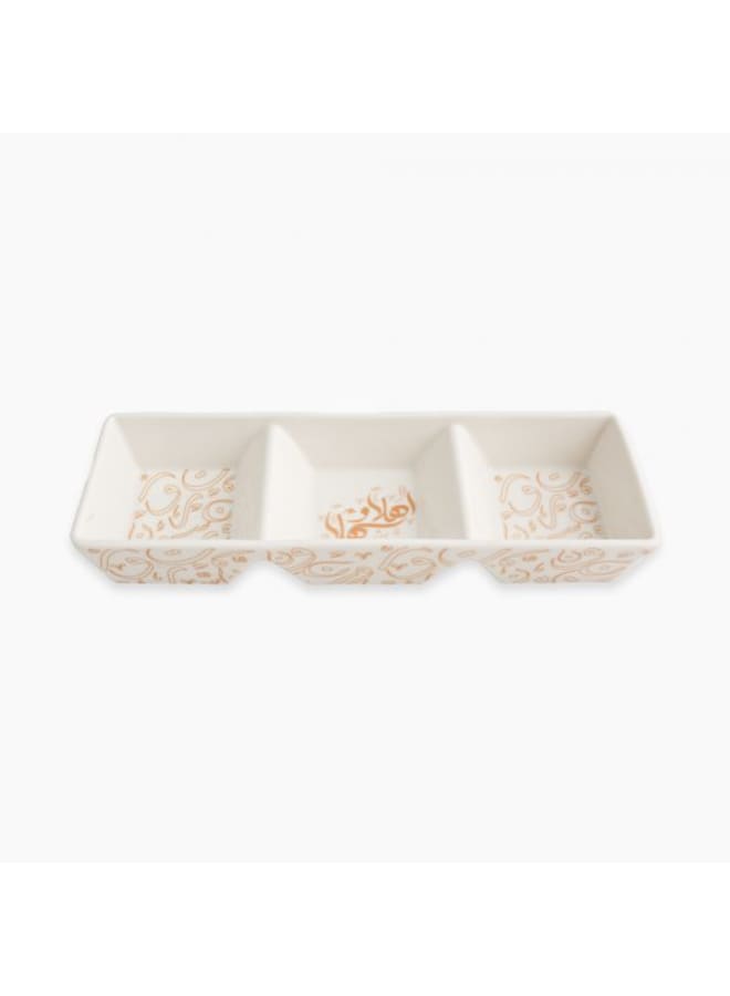 Zinnia Rosa By Zinnia  Ahlan W Sahlan Galaxy 3-Compartment Serving Tray – Gold Porcelain