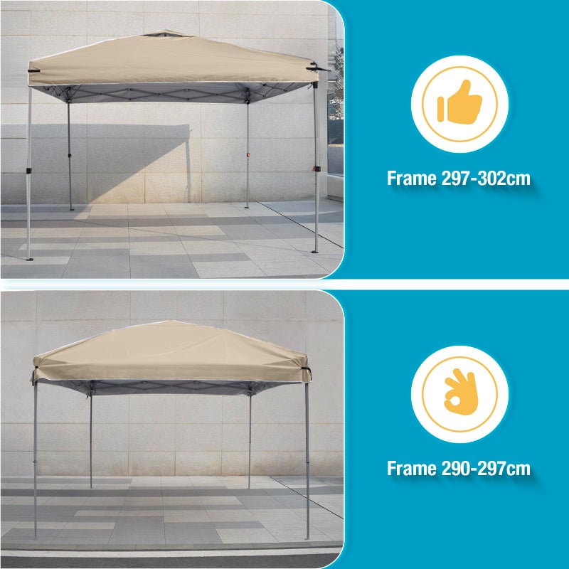 FLOUREE 10x10 Canopy Replacement Top Cover with Air Vents for ez up Pop up Canopy Gazebo Tent with Adjustable Straps, Waterproof & Anti-UV for Outdoor Shade (Frame Not Included) (Beige) - Image 4