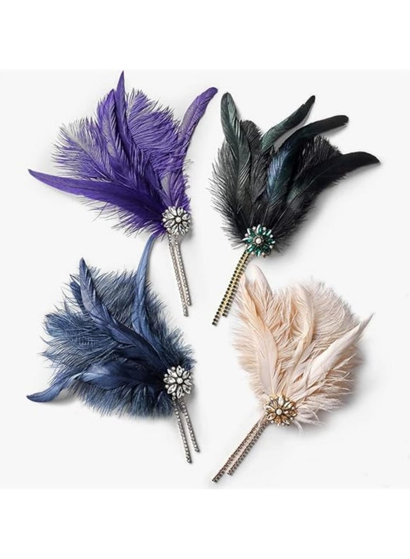 1920s Flapper Headband with Rhinestones & Pearls, Elegant Great Gatsby Hair Accessory for Women, Art Deco Style (Champagne) - Image 5