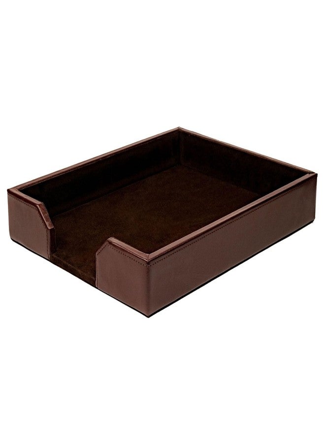 Dacasso Dark Brown Bonded Leather Luxury Letter Tray Holder - Paper Organizer for Desktop Office Essentials & Executive Desk Decor - Image 3