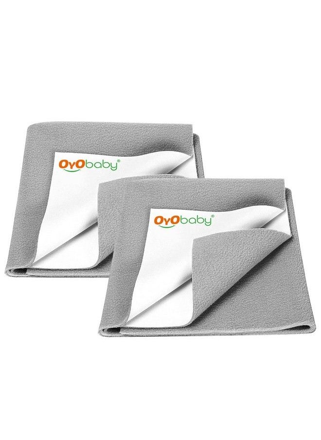 OYO BABY Instadry Anti Piling Fleece Extra Absorbent Quick Dry Sheet For Baby Baby Bed Protector Waterproof Baby Sheet Small Size 70X50Cm Pack Of 2 Grey Microfleece  - Image 2