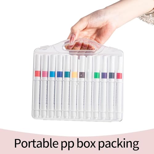 Krujyam Acrylic Marker Pens – 12 Vibrant Colors, Fine Tip, Quick-Dry, Water-Based Ink for DIY Crafts, Rock, Wood, Glass, Paper, Fabric Art for Kids & Adults (Acrylic MarkerPen 48) - Image 5
