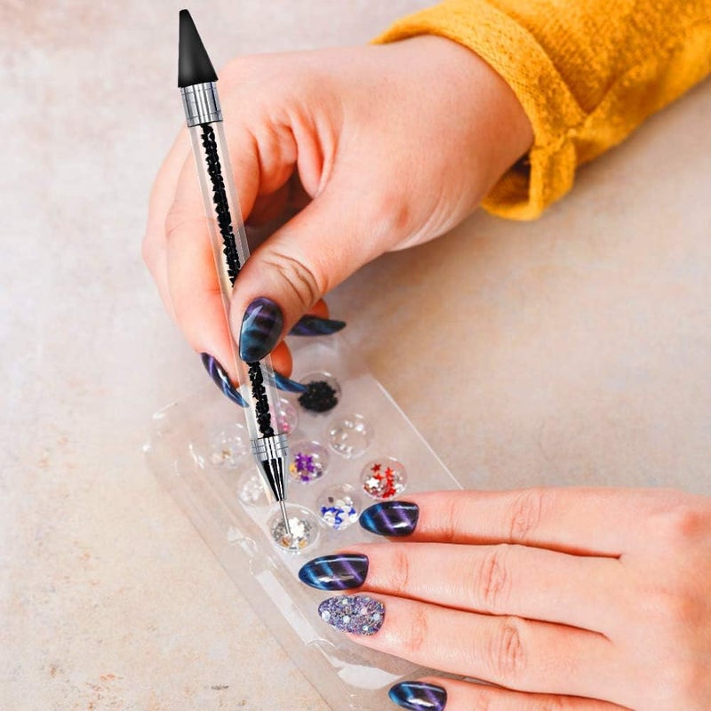 1 Pcs Dual-ended Wax Pencil Picker Gems Crystals Studs Jewel Picker Tool, Crystal Bead Handle Diamond Painting Wax Rhinestone Applicator Tool for DIY Nail Art-MULTICOLOR - Image 3