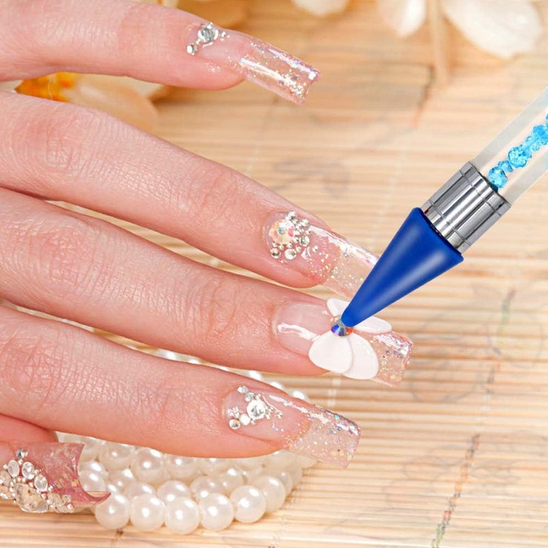 1 Pcs Dual-ended Wax Pencil Picker Gems Crystals Studs Jewel Picker Tool, Crystal Bead Handle Diamond Painting Wax Rhinestone Applicator Tool for DIY Nail Art-MULTICOLOR - Image 2
