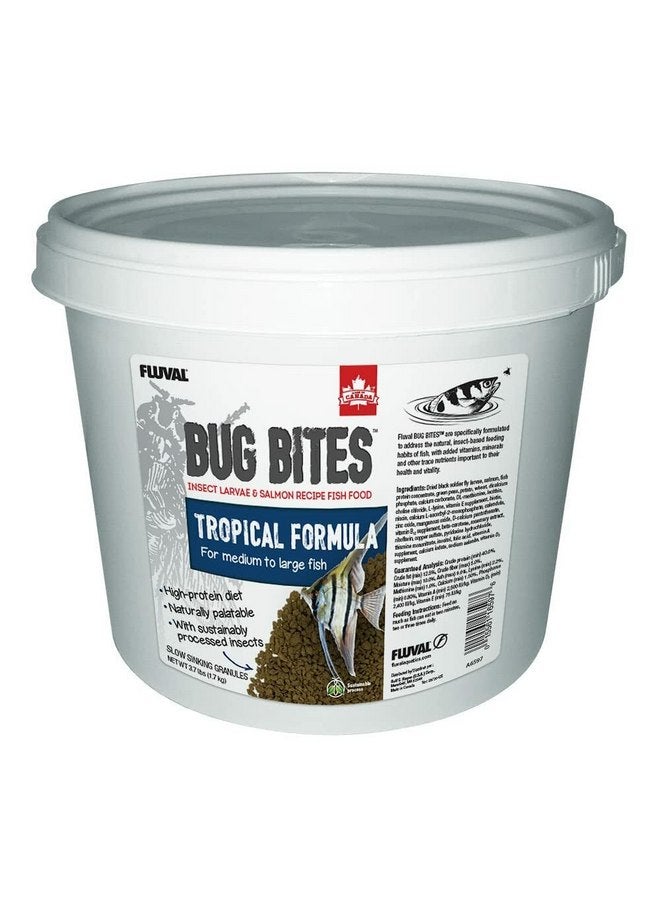 Fluval Bug Bites Tropical Fish Food, Large Granules for Medium to Large Sized Fish, 3.74 lb., A6597, Brown - Image 1