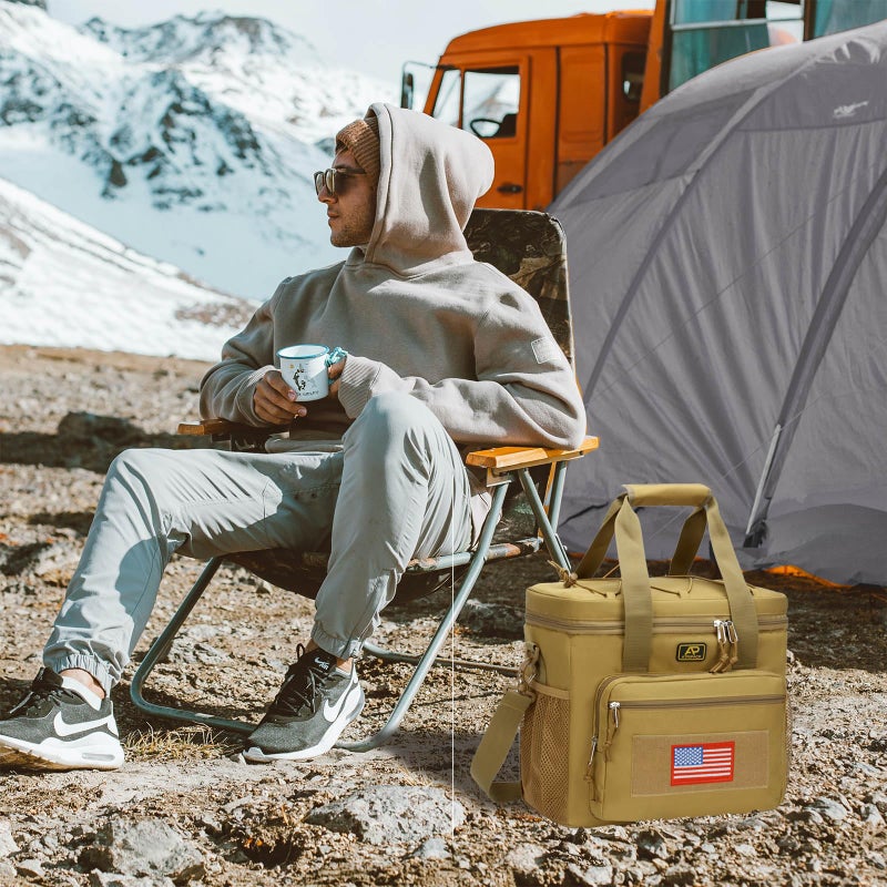 ATRIPACK Lunch Box for Men, Tactical Lunch Bag MOLLE Webbing Leakproof Insulated Large Lunch Cooler Women Adult Meal with Adjustable Shoulder Strap Durable Lunch Pail (Brown) - Image 2